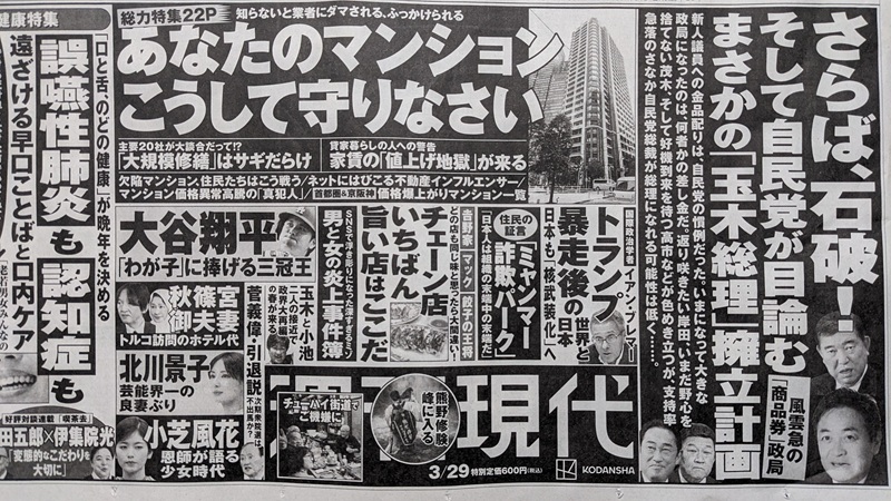 週刊現代 広告 政治
