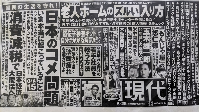 週刊現代 広告 政治